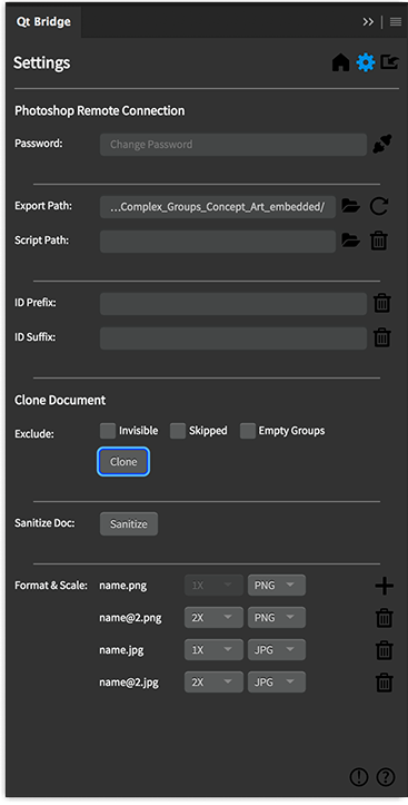 The Clone button highlighted in the Clone document settings.