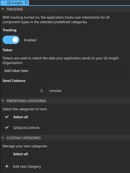 The Qt Insight view.