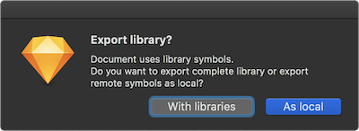 Qt Bridge for Sketch Export Library dialog.