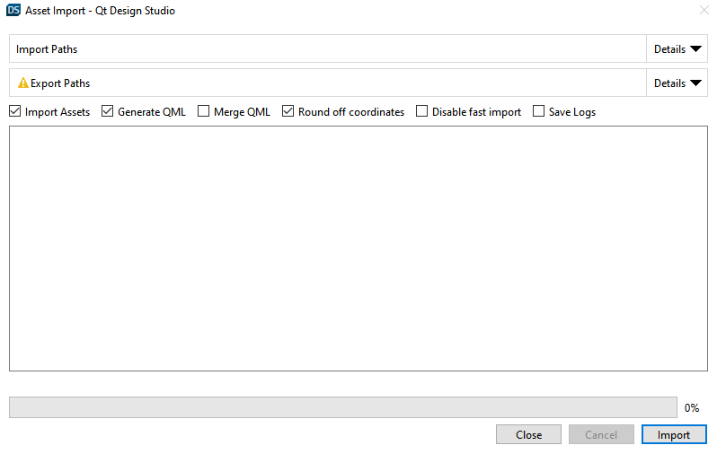 Qt Bridge asset import in Qt Design Studio.