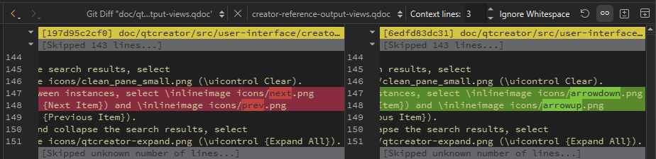 Git Diff Repository view