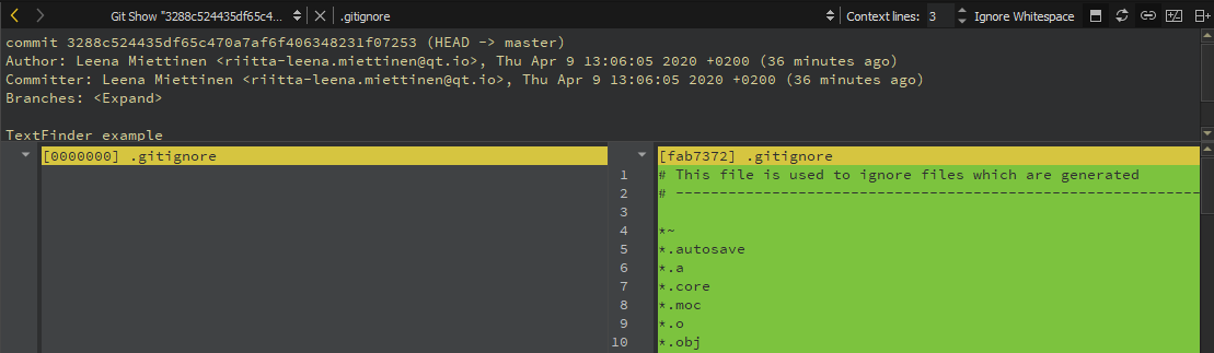 Commit description in Git Show