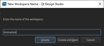 The New Workspace Name dialog.