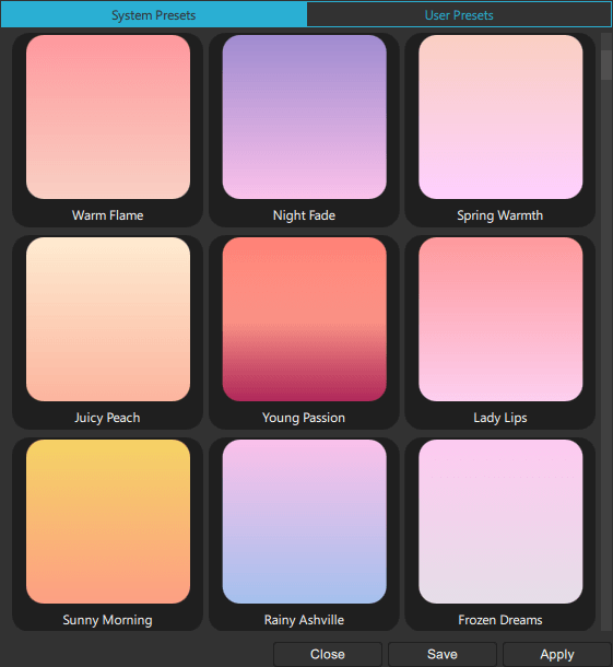 Gradient Picker dialog
