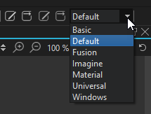 Style menu on the toolbar