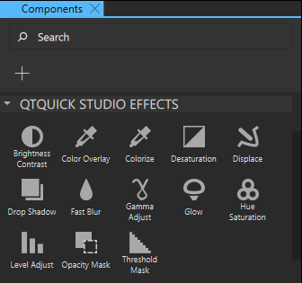 Effects tab in Components