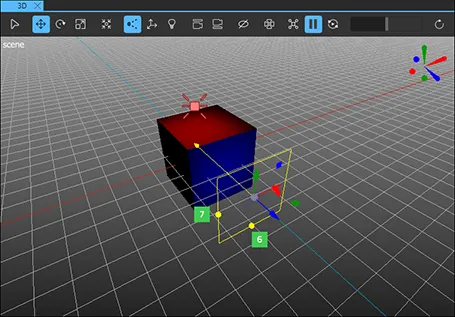 A model lit by two area lights.