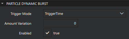 The Dynamic Burst properties in the Properties view.
