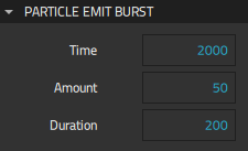 Particle Emit Burst properties