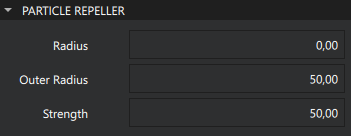 The Repeller properties in the Properties view.