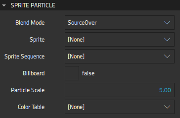 Sprite Particle properties
