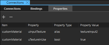 Uniforms as properties in Connections view Properties tab
