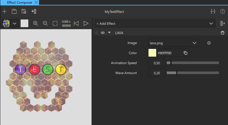 The Effect Composer view in Qt Design Studio.