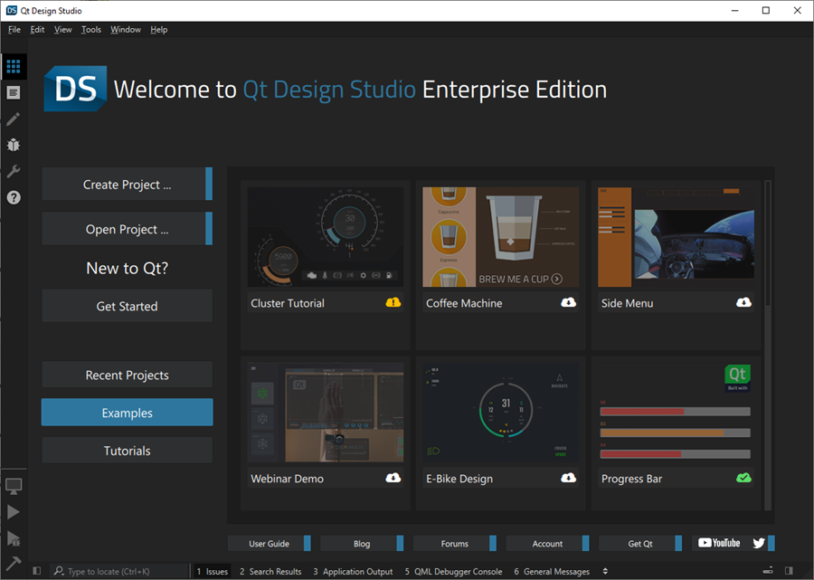 Examples for download in Welcome mode
