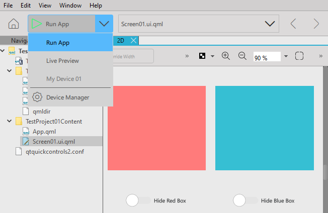 Run a Qt Design Studio project