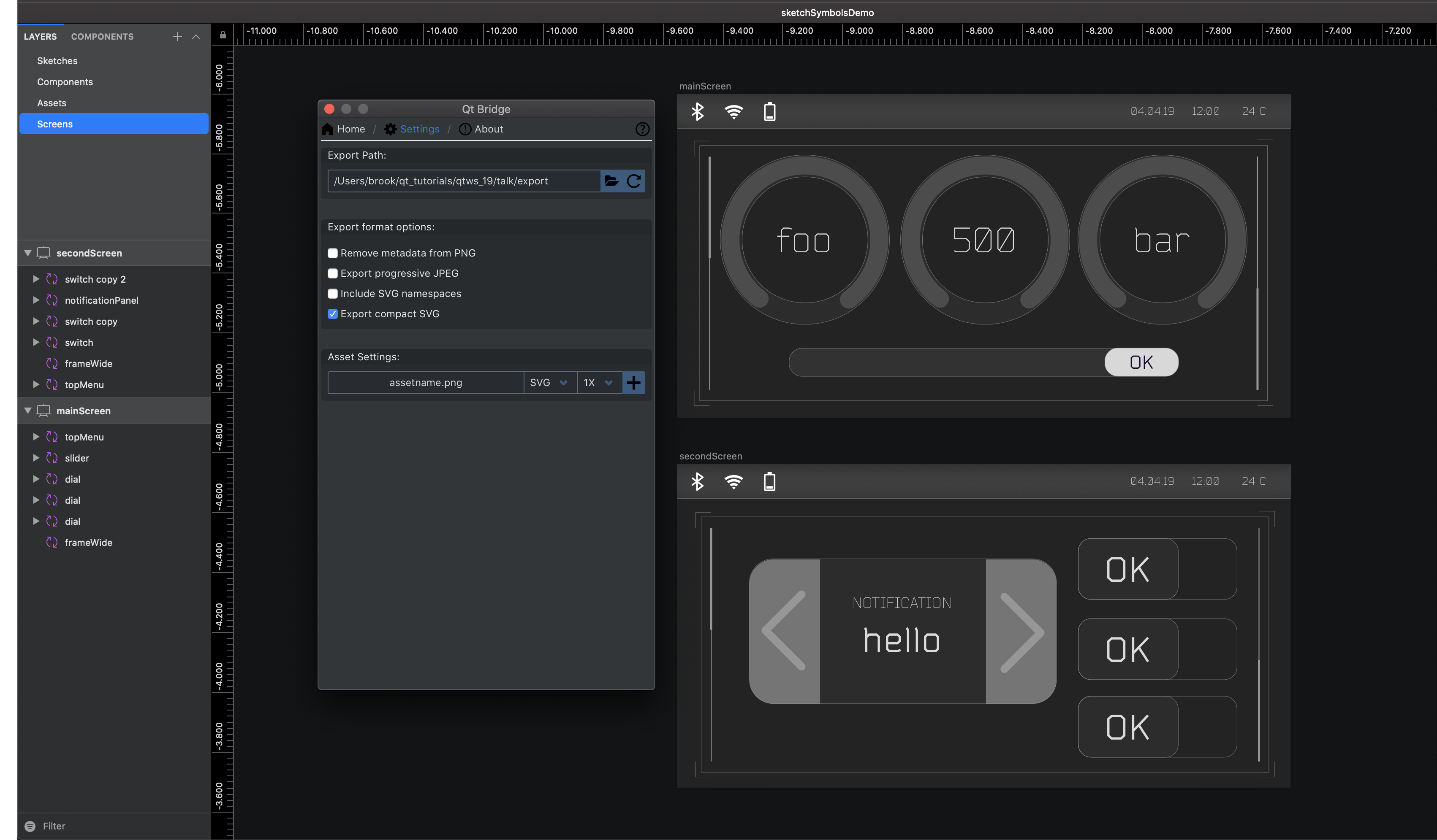 Qt Bridge for Sketch open in Sketch.