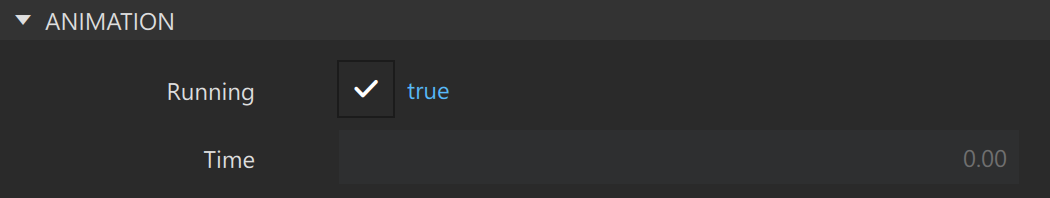 The Running setting turned on in the Properties view.