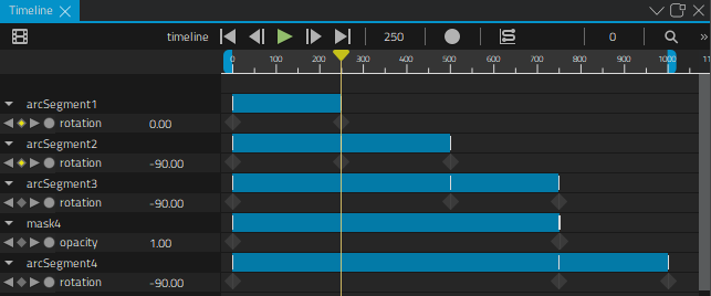 Rotation animation in Timeline view