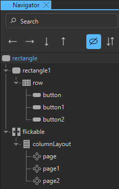 The added components in the Navigator view.
