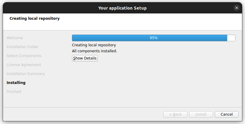 Perform installation page