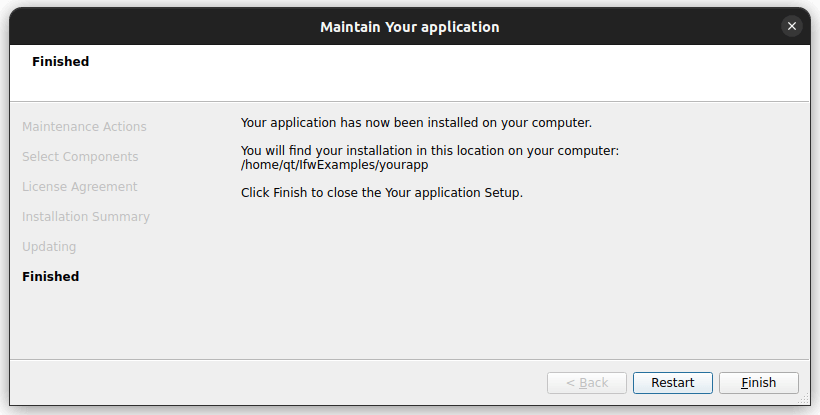 Update finished page
