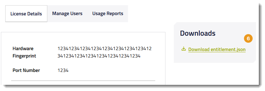 Downloading the entitlement.json file.
