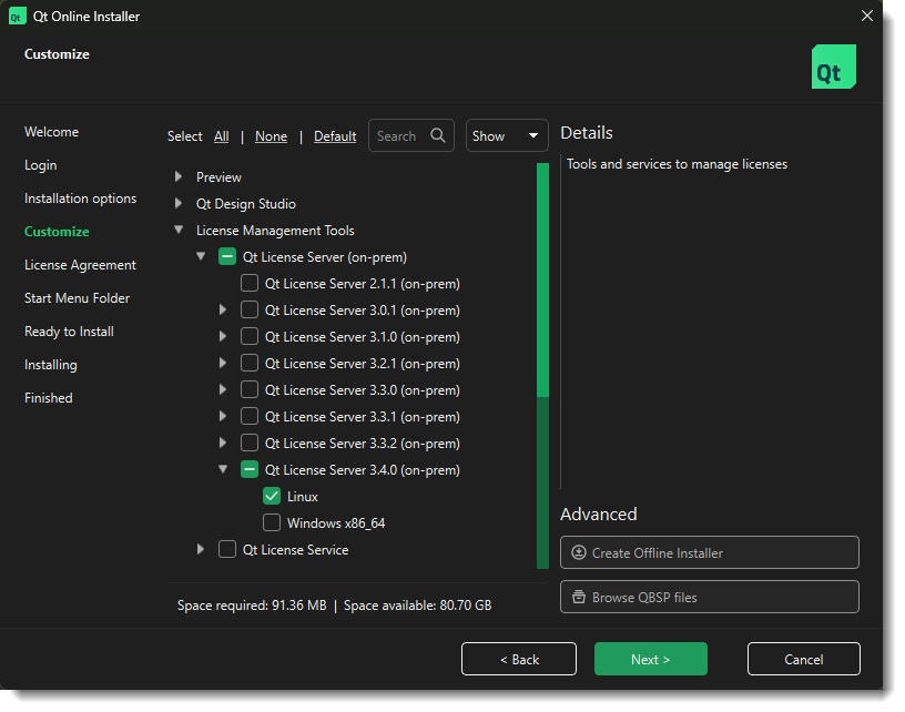 Qt License Server in Qt Online Installer.