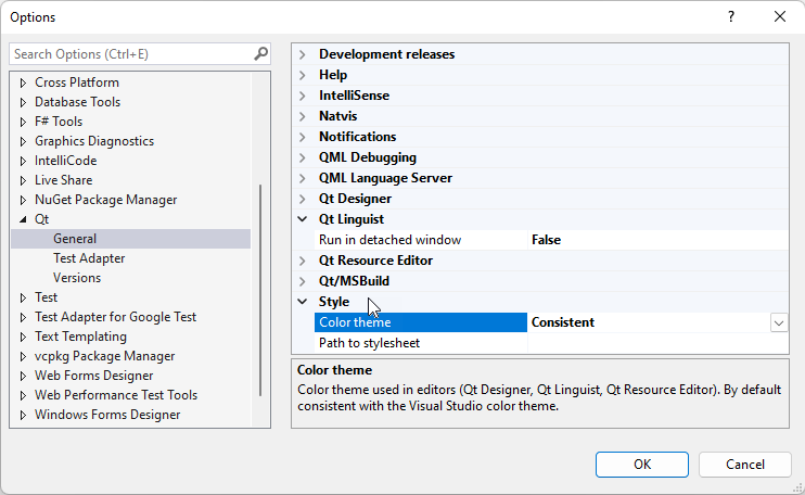 Style in Qt General Options