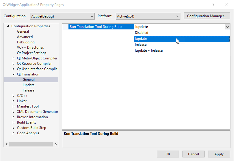 Qt Translation properties