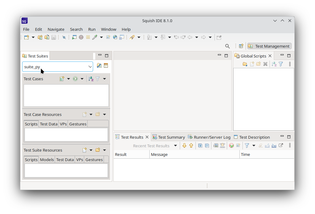 "The Squish IDE with the suite_py test suite"