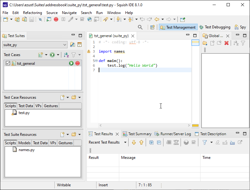 "The tst_general test case"