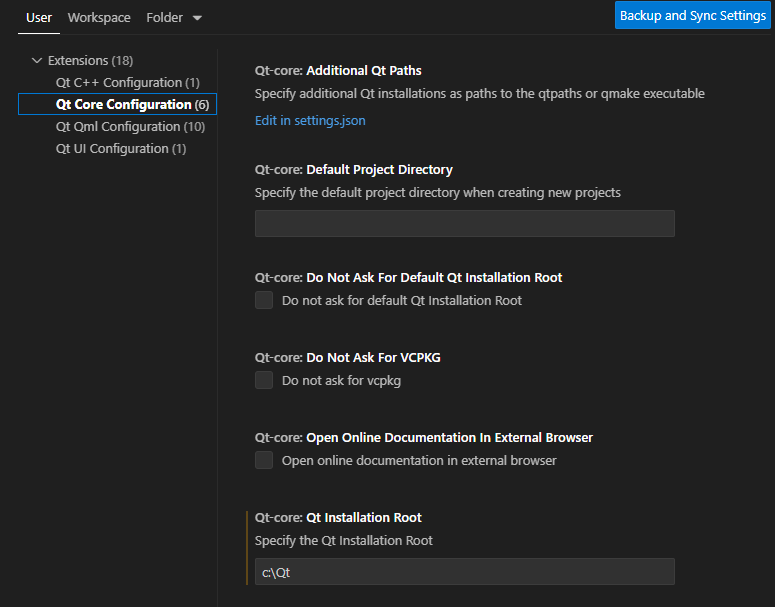 {Qt Core Configuration}
