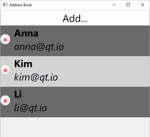 {QuickAddressBook entries}